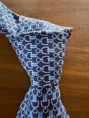 Michelsons Navy Blue Equestrian Bit Pattern Tie